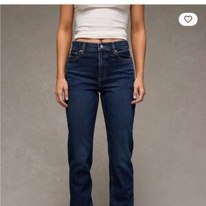 AE Stretch Super High-Waisted Cuffed Straight jeans